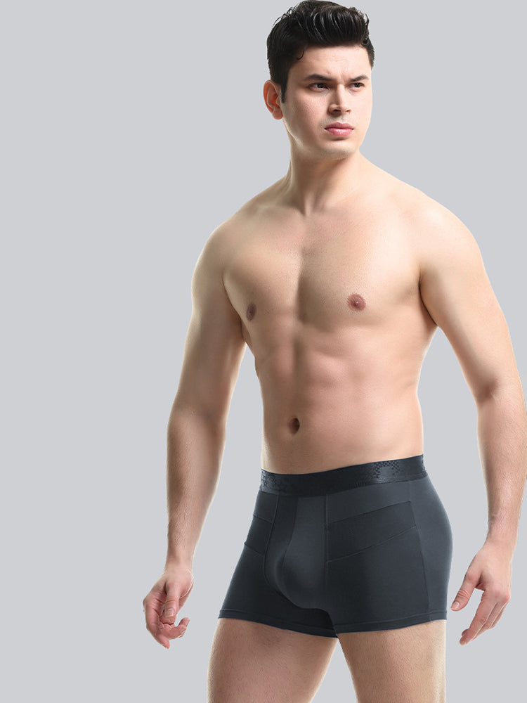 3 Pack Men's Breathable Splicing Mesh Trunks | dmunderwear detail image 1