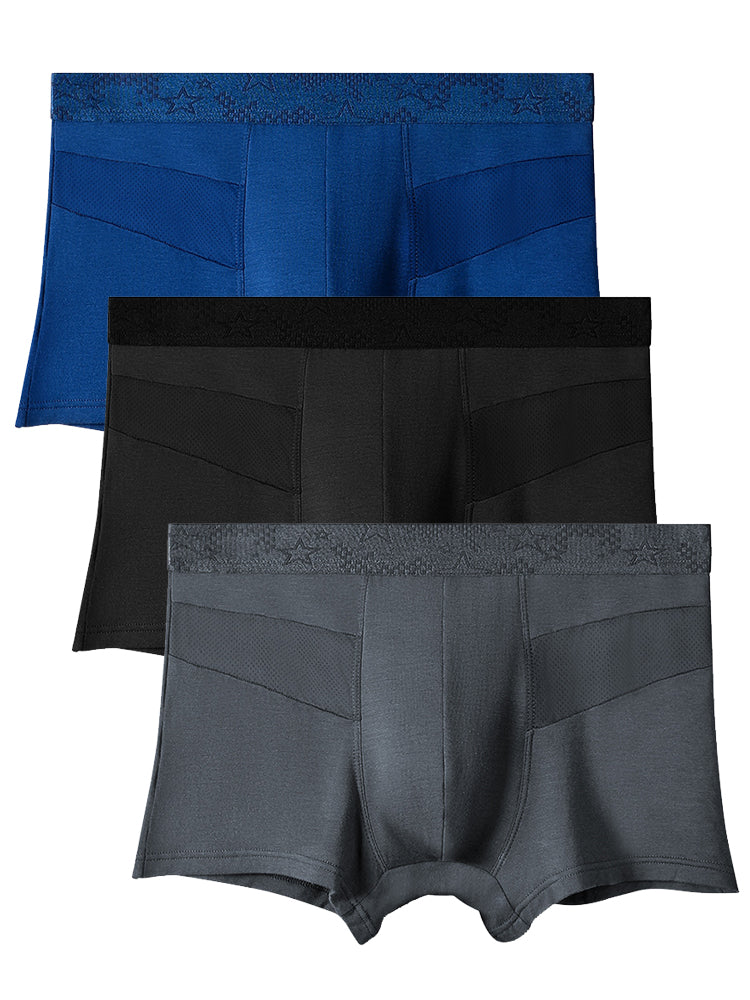 3 Pack Men's Breathable Splicing Mesh Trunks | dmunderwear variant image