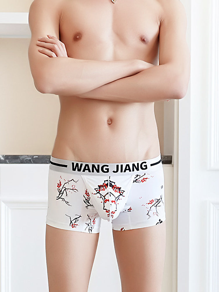 3 Pack Men's Ice Silk U Convex Pouch Trunks with Fly | dmunderwear detail image 1