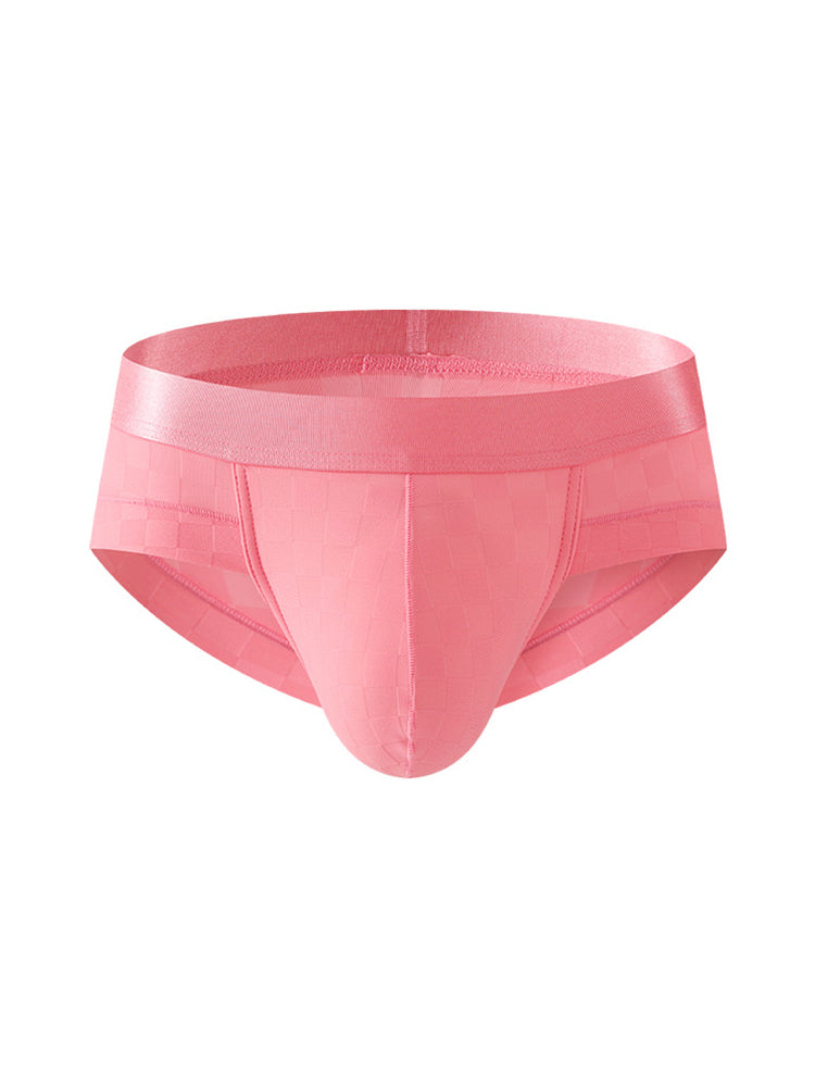 3 Pack Men's Cooling Silktech Briefs - U-Pouch Design & Checkered Antibacterial Lining | dmunderwear detail image 19