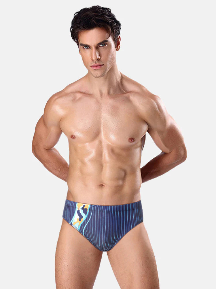 3 Pack Men's Anti-Chafing Stretch Fit Moisture Wicking Lining Swim Briefs | dmunderwear detail image 1