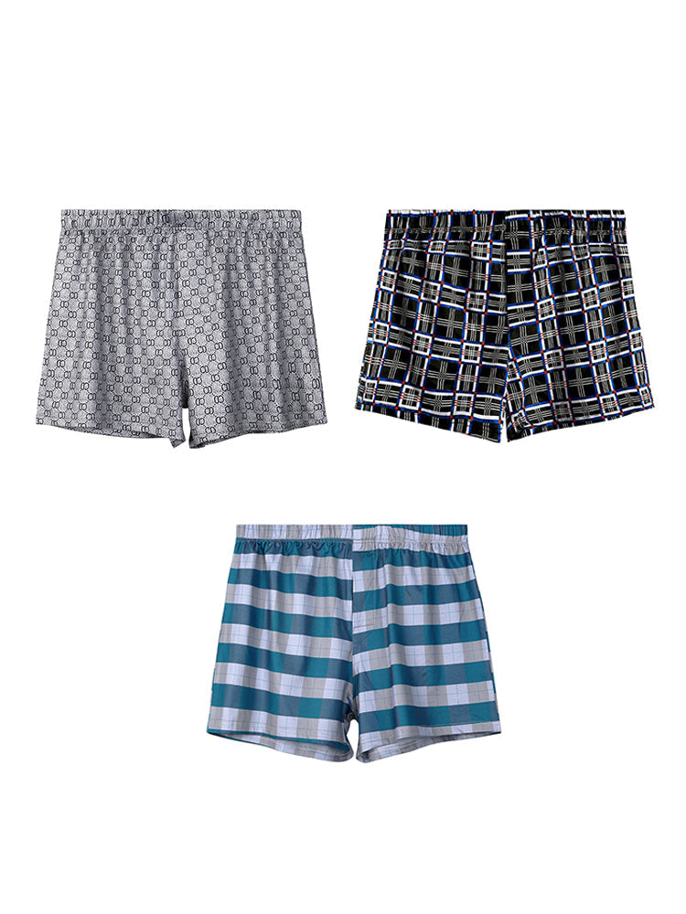 3 Pack Men's Breathable Anti-Chafing Comfy Waistband Mid-Rise Boxer Shorts | dmunderwear variant image
