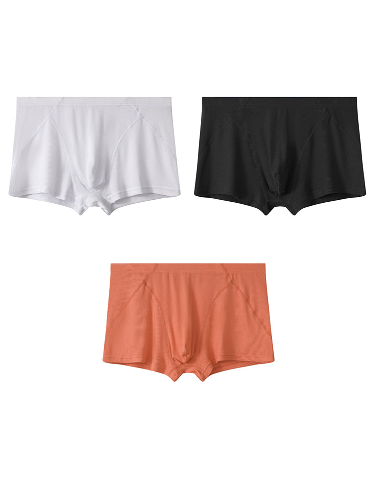3 Pack Men's Breathable Comfort U-Shaped Raised Pocket Ribbed Briefs | dmunderwear variant image