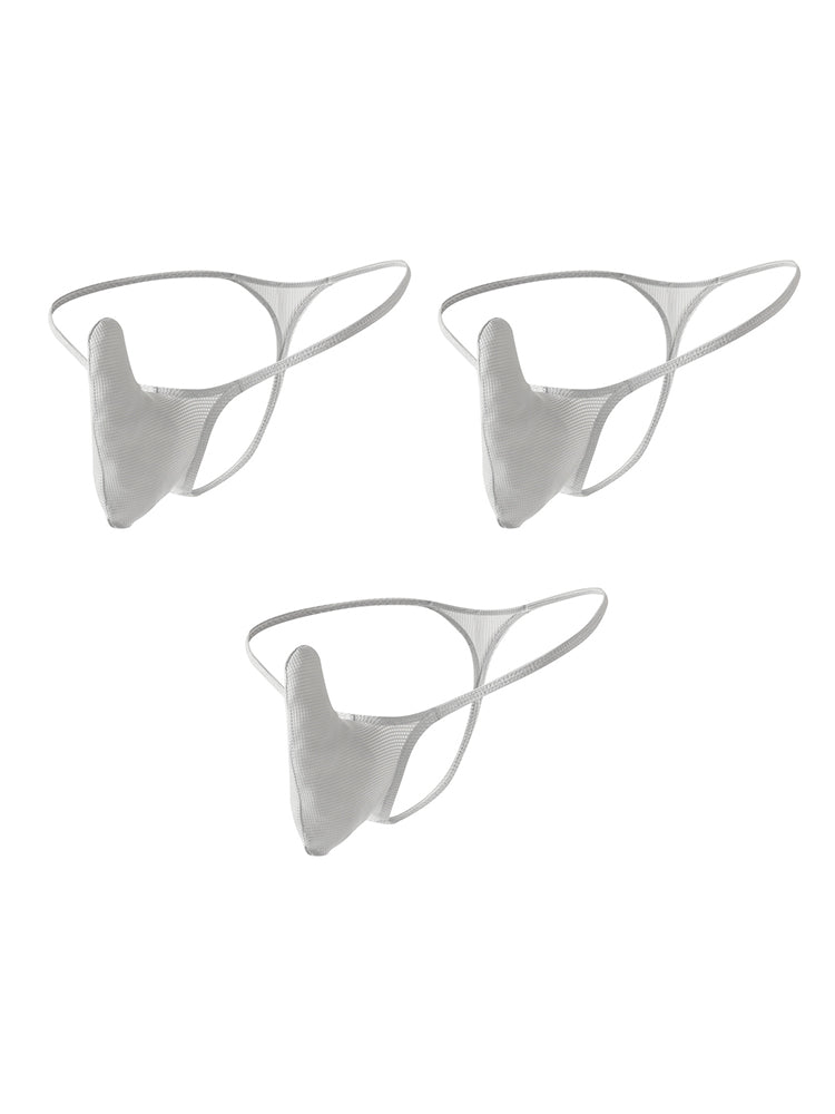 3 Pack Men's Breathable Mesh Sexy Ice Silk Strings | dmunderwear detail image 13