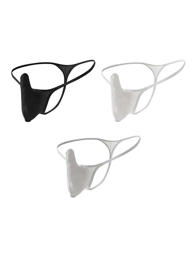3 Pack Men's Breathable Mesh Sexy Ice Silk Strings | dmunderwear variant image