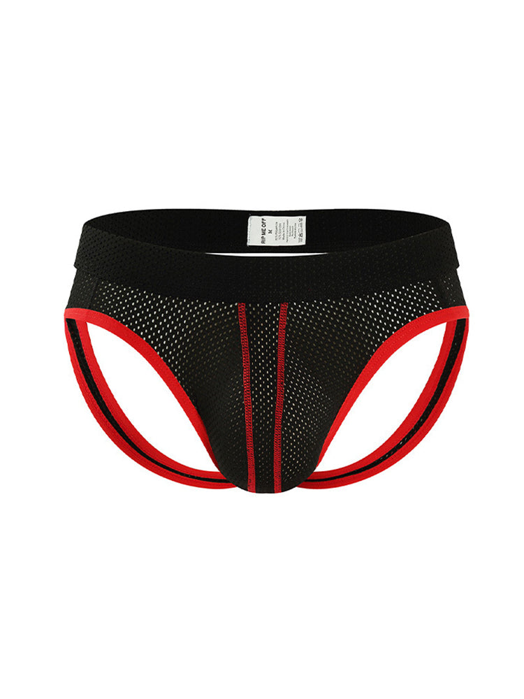 3 Pack Men's Breathable Mesh Sexy Moisture-Wicking 3D Cutting Jockstrap | dmunderwear detail image 1