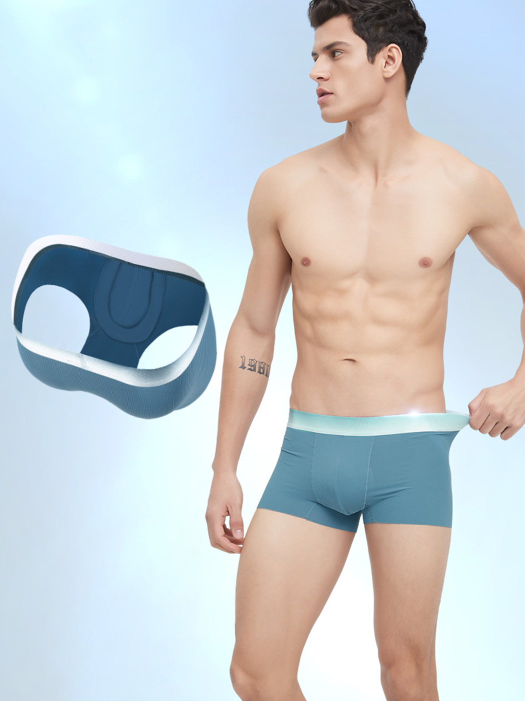 3 Pack Men's Breathable Threaded Fabric Ball Pouch Trunks | dmunderwear detail image 1