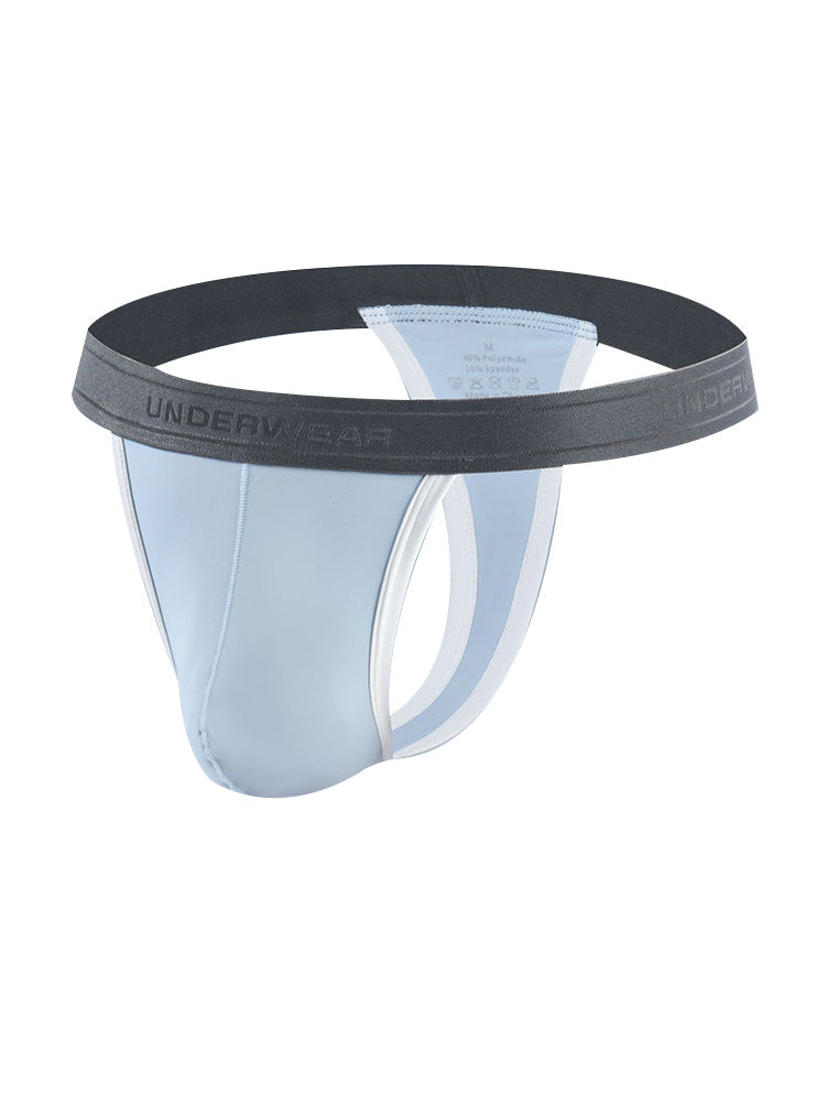 3 Pack Men's Contoured Pouch Ice Silk Thong | dmunderwear detail image 1