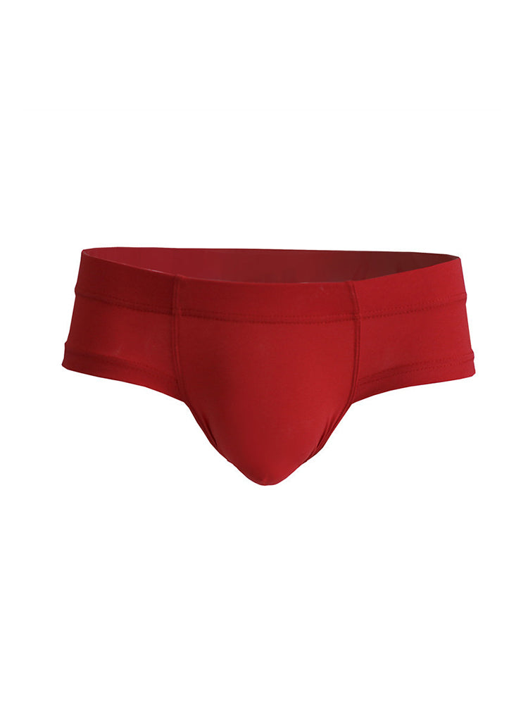 3 Pack Men's Cotton Solid U-Shaped Pouch Briefs | dmunderwear detail image 1