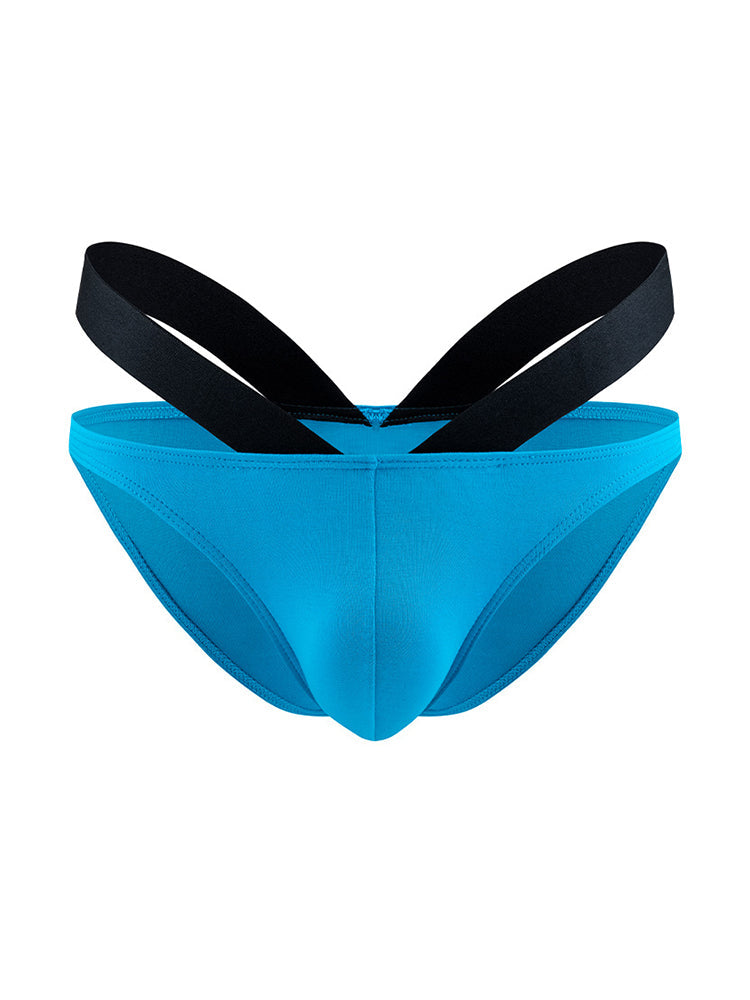3-pack Men's Double-layer Pouch V-neck Double-waist Bikini | dmunderwear detail image 1