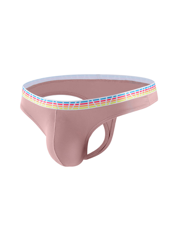 3 Pack Men's Ice Silk Middle-Rise Summer Thongs | dmunderwear detail image 1