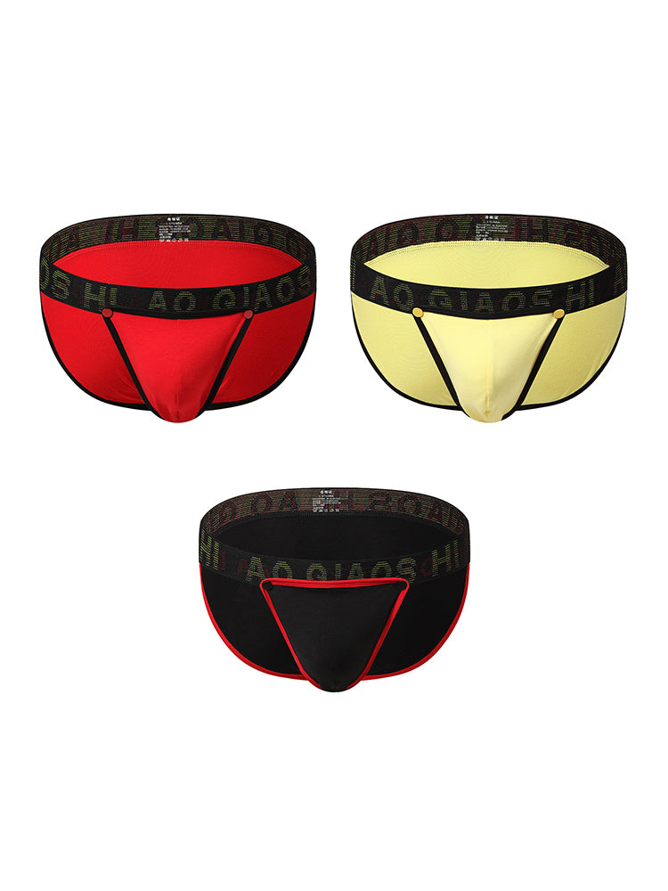 3 Pack Men's Large Pouch Button Waistband Briefs | dmunderwear variant image