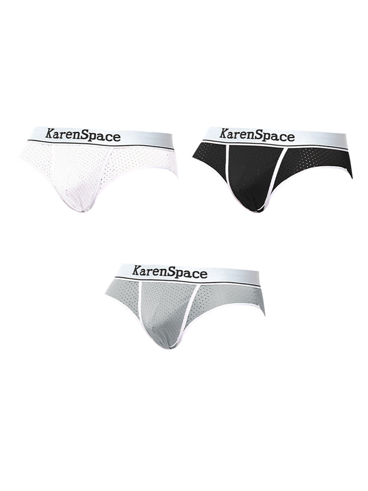 3 Pack Men's Low-Rise Mesh Supportive Fit Stretch Fit Basic Briefs | dmunderwear variant image