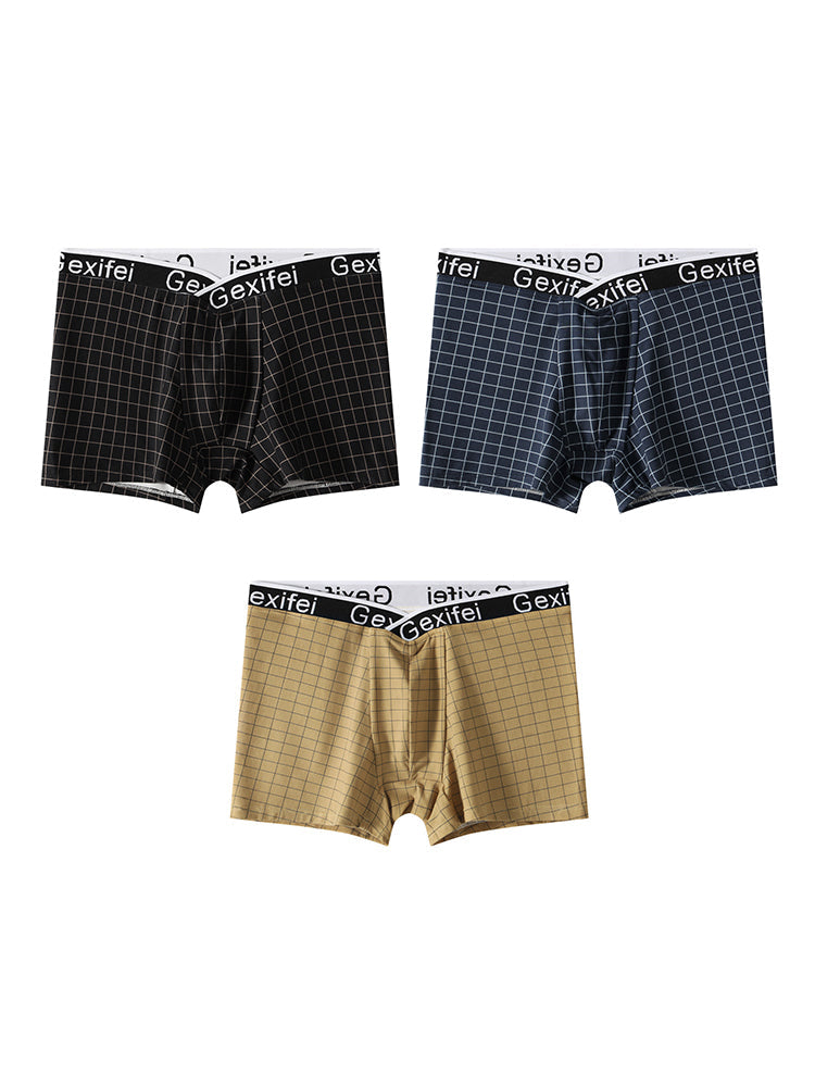 3 Pack Men's Low-Rise V-Shape Waistband Trendy Loose Fit High-Stretch Trunks | dmunderwear variant image