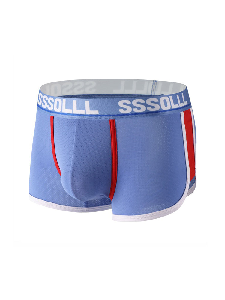 3 Pack Men's Mid-Rise Ice Silk Mesh Trunks | dmunderwear detail image 1