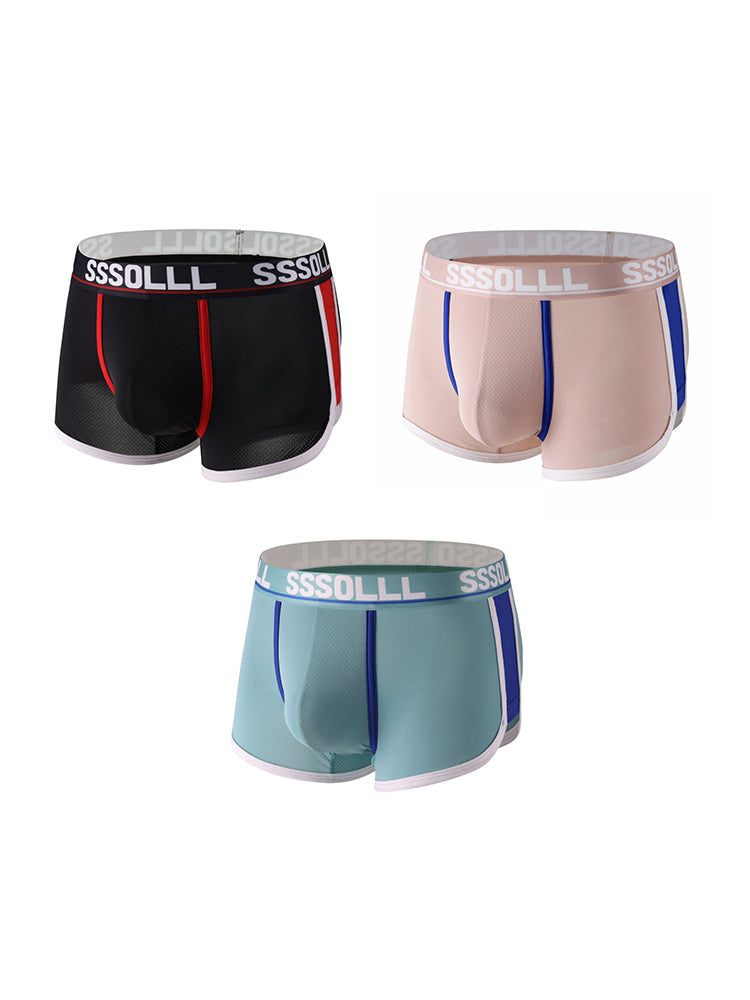 3 Pack Men's Mid-Rise Ice Silk Mesh Trunks | dmunderwear variant image