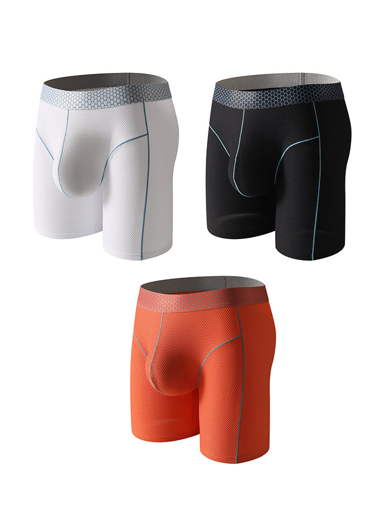 3 Pack Men's Mid-Rise Sporty Cut Full Coverage Anti-Chafing Odor-Control Midway Briefs | dmunderwear variant image
