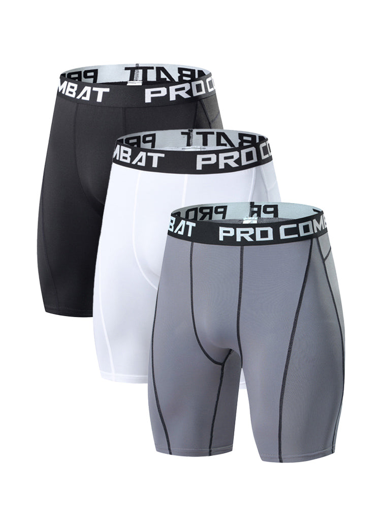 3 Pack Men's Quick-Dry Compression Breathable Activewear Tights | dmunderwear variant image