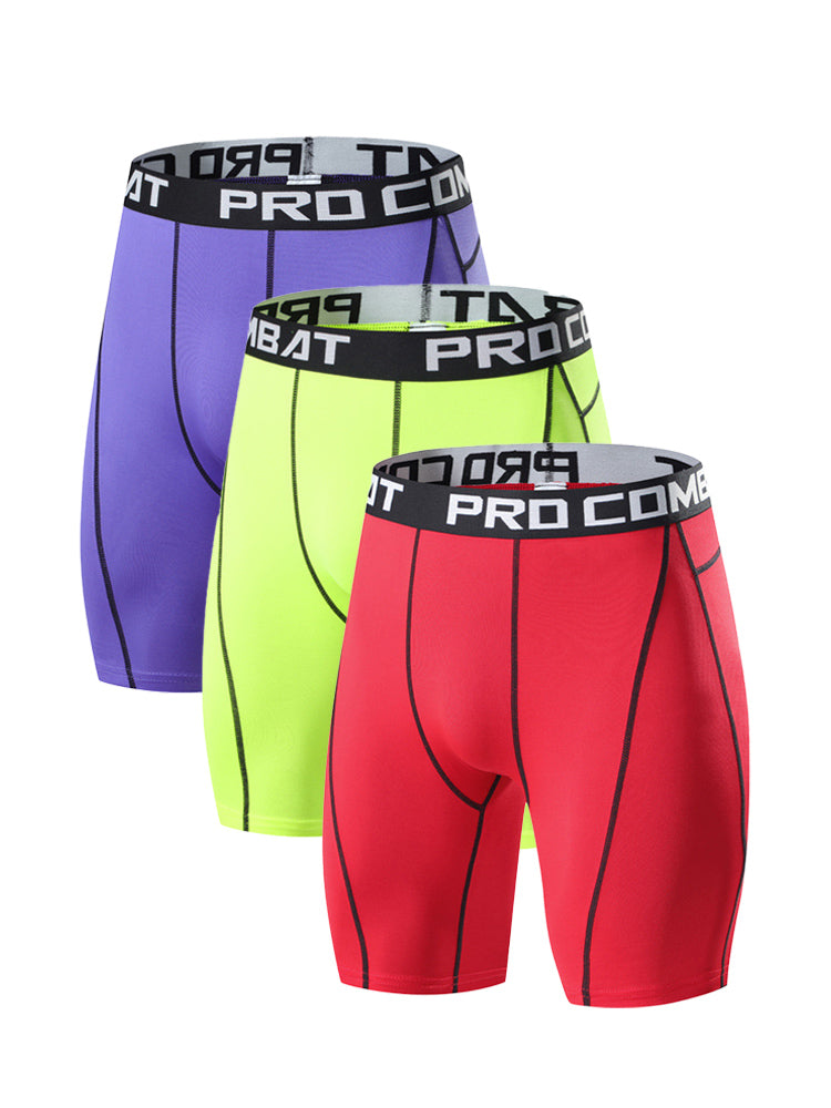 3 Pack Men's Quick-Dry Compression Breathable Activewear Tights | dmunderwear detail image 9