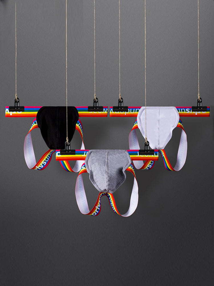 3-pack Men's Rainbow Cotton Thong | dmunderwear detail image 1