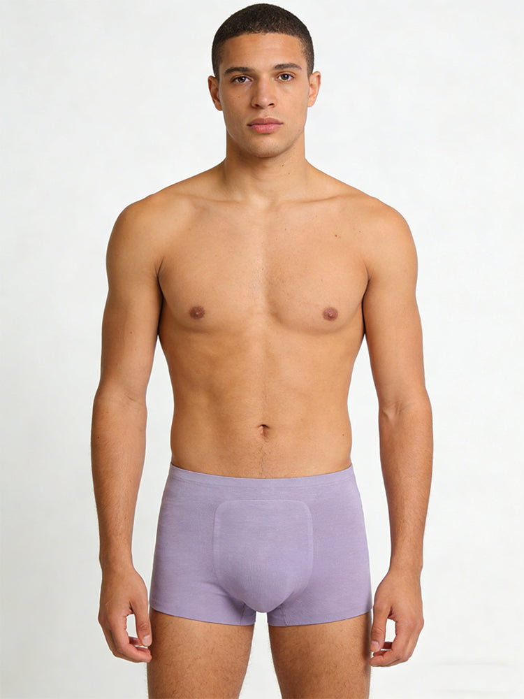 3 Pack Men's Seamless Comfort Solid Color 3D Pouch & Breathable Trunks | dmunderwear detail image 1