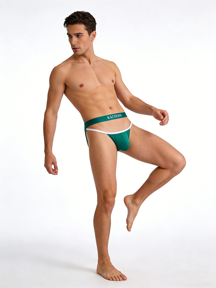 3 Pack Men's Sexy High-Cut 3D U-Pouch & Breathable Bikini | dmunderwear detail image 1