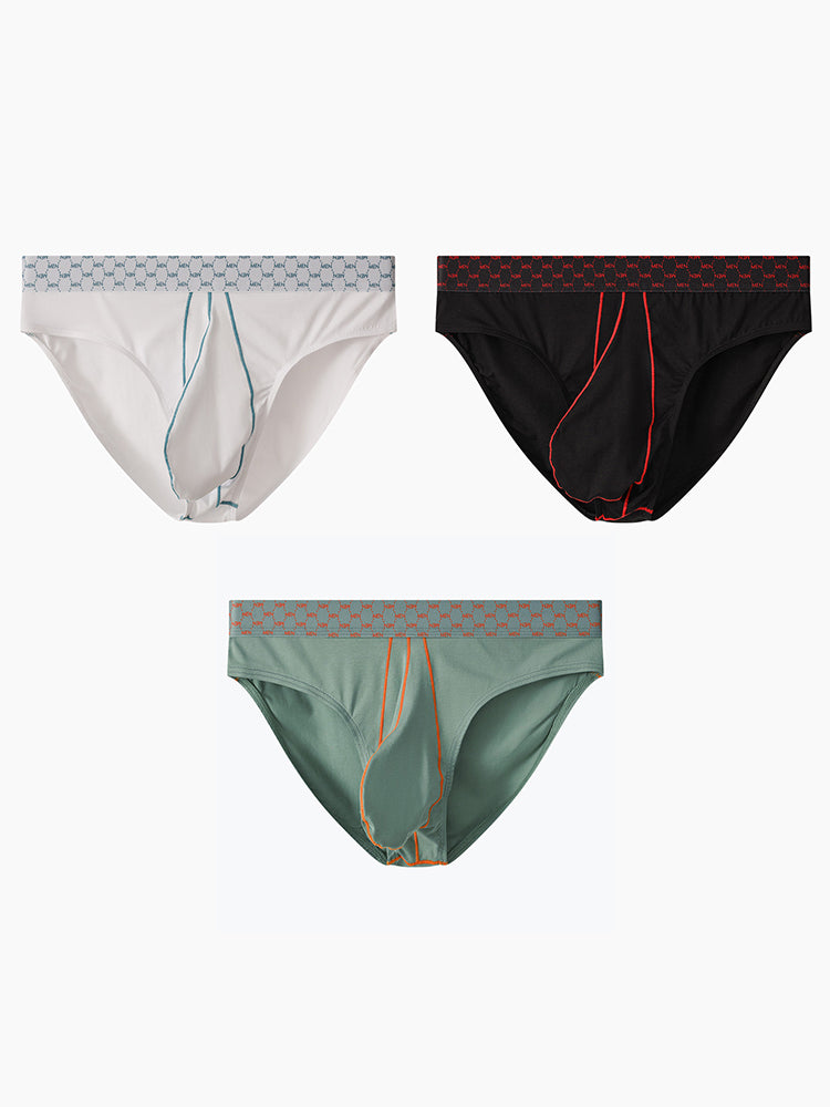 3 Pack Men's Sexy Large Pouch Breathable Comfortable Cotton Briefs | dmunderwear variant image