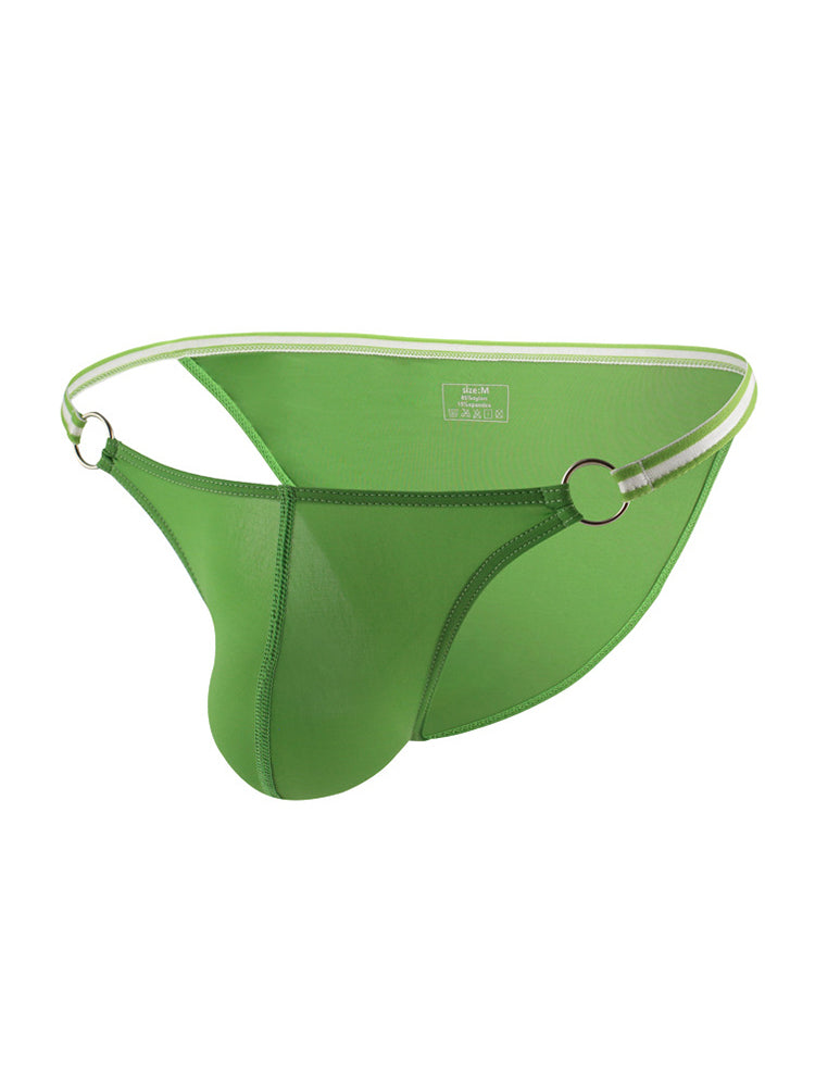 3 Pack Men's Sexy Low-Rise Bikini with Metal Ring | dmunderwear detail image 1