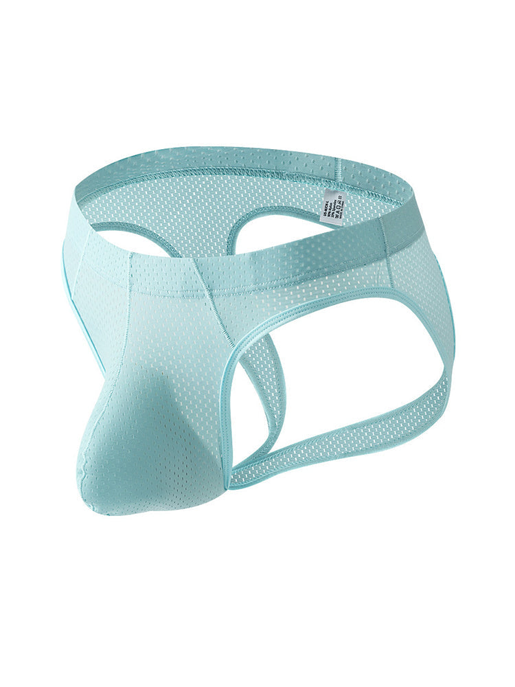 3 Pack Men's Sexy Mesh Transparent Big Pouch Jockstrap | dmunderwear detail image 1