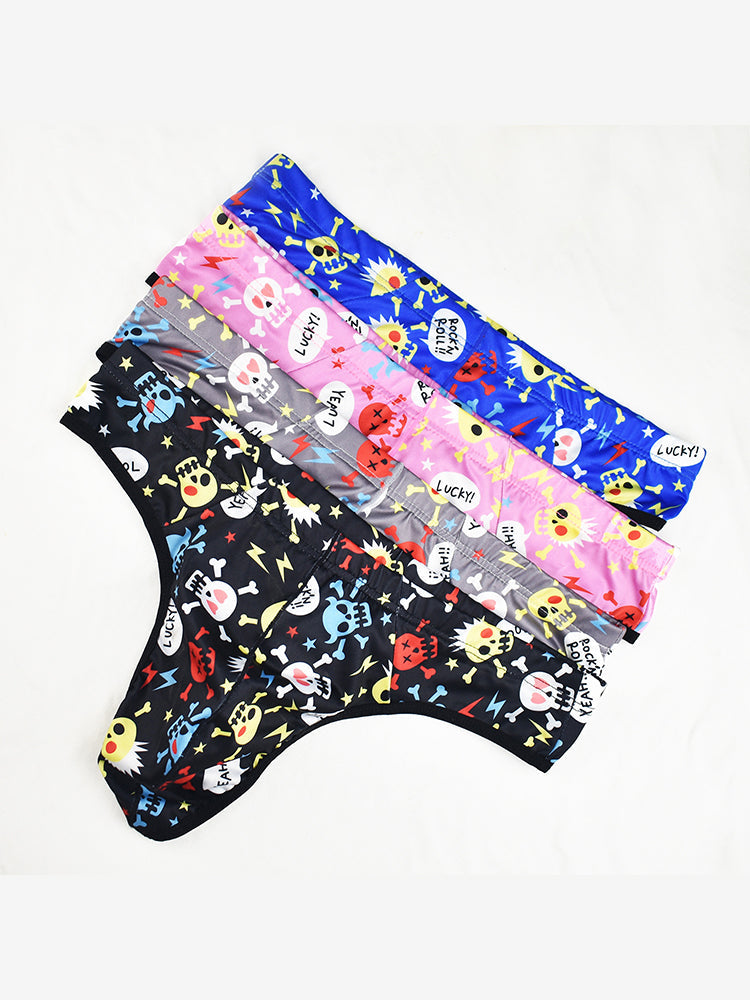 3 Pack Men's Skull Print Thong - Edgy & Sexy | dmunderwear detail image 1