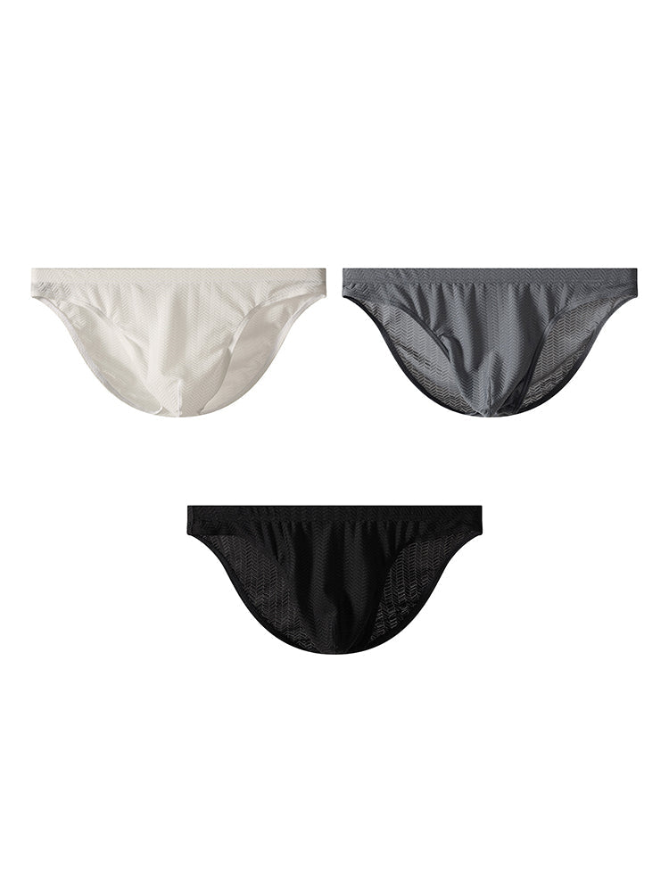 3 Pack Men's Sexy Solid Color Breathable Comfy Waistband Soft Briefs | dmunderwear variant image