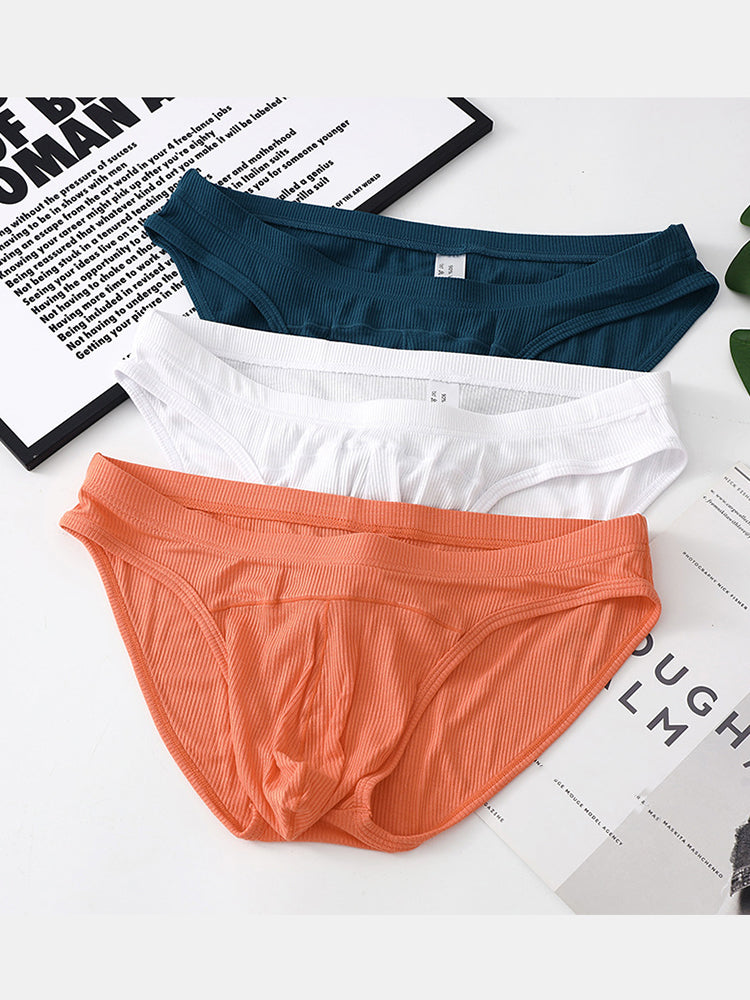 3 Pack Men's Sexy Threaded U-Shaped Briefs | dmunderwear detail image 1