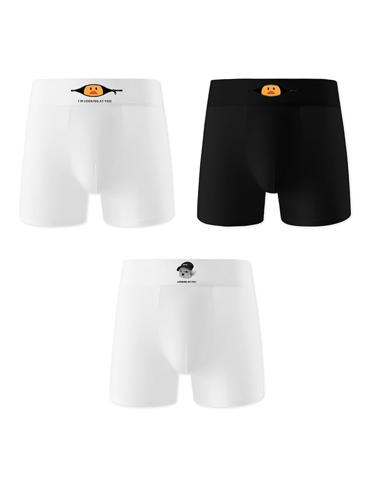 3 Pack Men's Soft Breathable Cotton Broaden Waistband Boxer Briefs | dmunderwear variant image