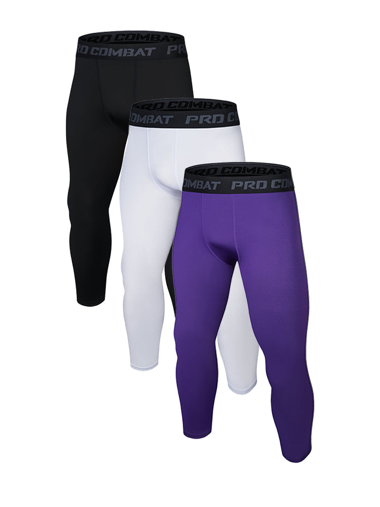 3 Pack Men's Solid Color All-Season Durability & Utility Activewear Tights | dmunderwear variant image