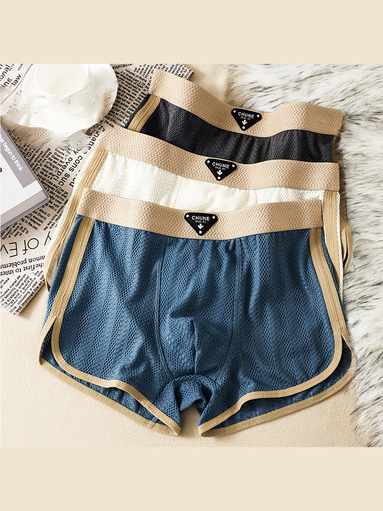 3 Pack Men's Breathable Trunks – Soft and Skin-Friendly Comfort | dmunderwear detail image 1