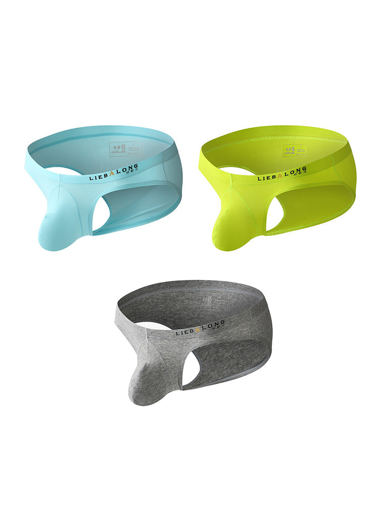 3 Pack Men's Stylish & Comfortable Support Contour-Fit Cotton Briefs | dmunderwear variant image