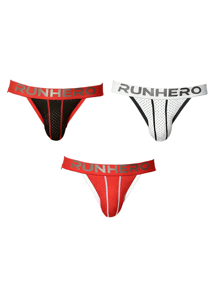 3 Pack Men's Trendy Color Block Mesh Breathable High-Cut Bikini | dmunderwear variant image