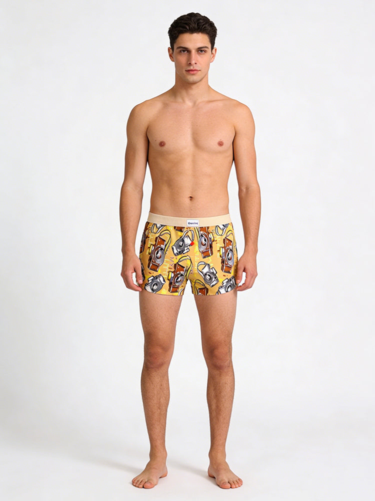 3 Pack Men's Trendy Print Ice Silk & Breathable Casual Style Boxers Shorts | dmunderwear detail image 1