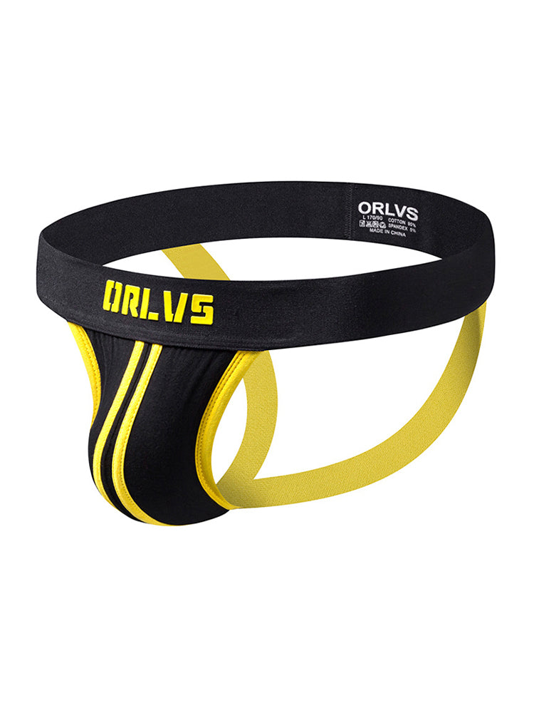 3 Pack Men's U-Pouch Striped Sexy Jockstraps | dmunderwear detail image 1