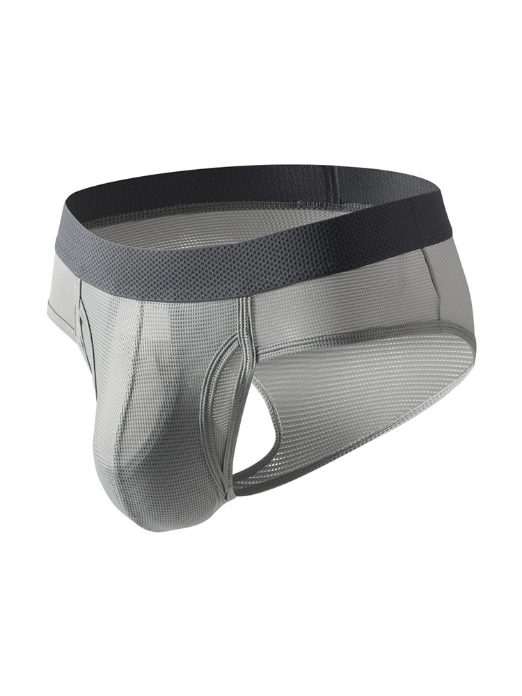 3 Pack Men's Ultra-Soft Breathable Mesh Ice Silk Briefs | dmunderwear detail image 1