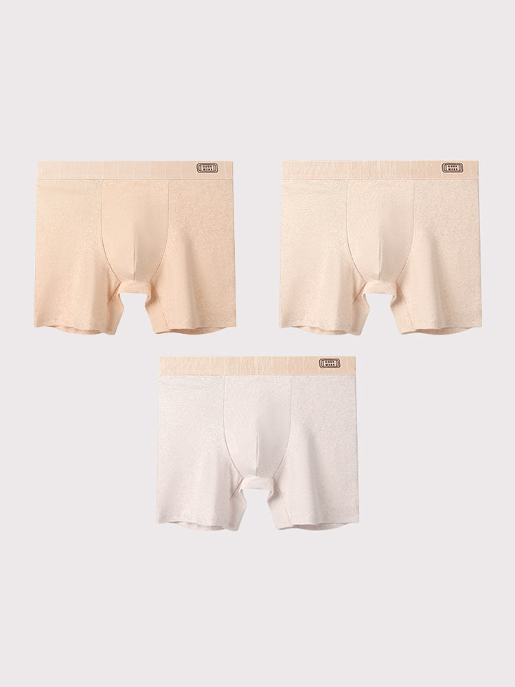 3 Pack Men's Ultra-Soft Simple Solid Color Breathable Cotton Boxers Briefs | dmunderwear variant image