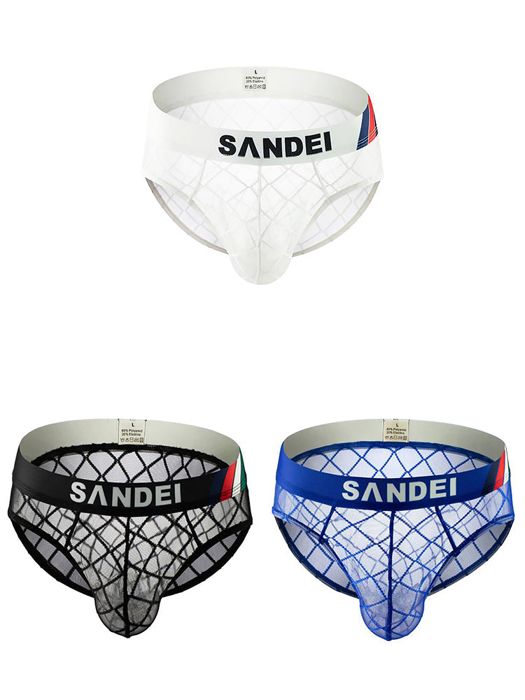 3 Pack Sexy Mesh T-back Thongs for Men | dmunderwear variant image
