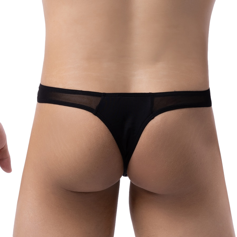 3 Pack Stretchy Half-Sheer Thong | dmunderwear detail image 2