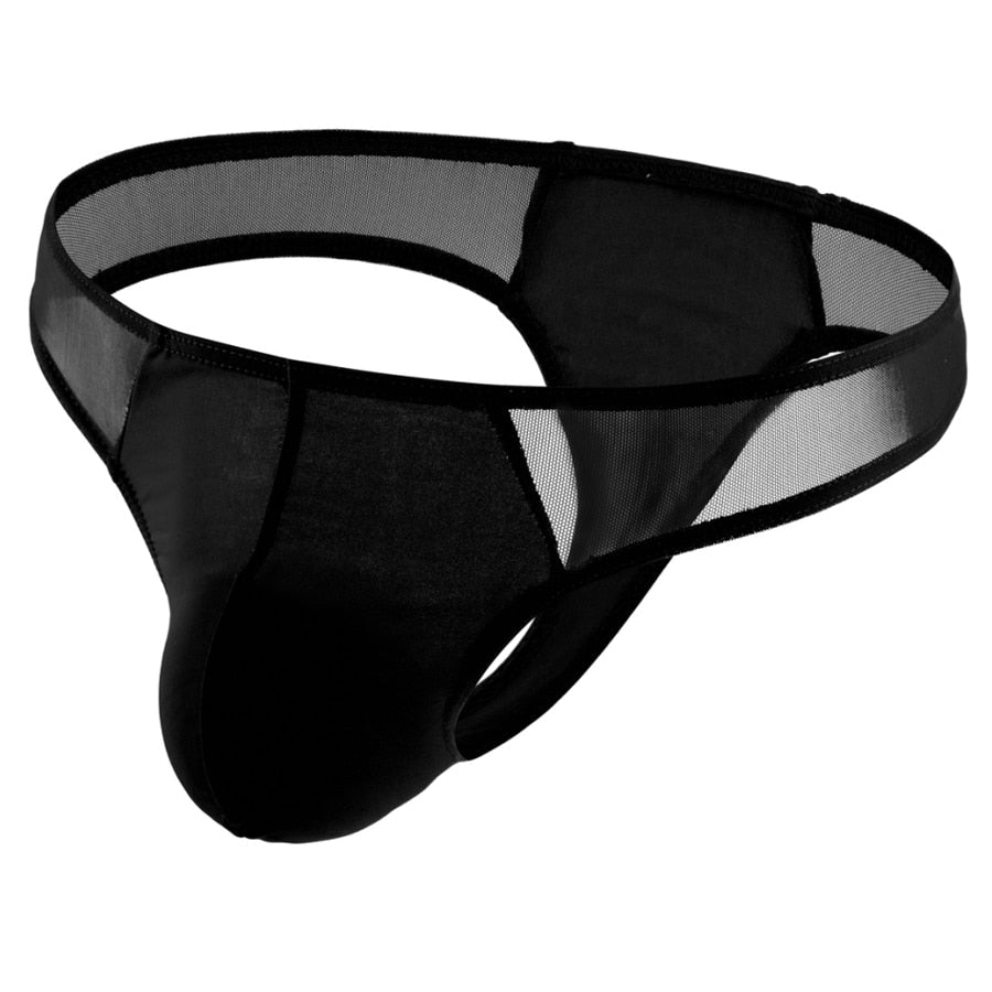 3 Pack Stretchy Half-Sheer Thong | dmunderwear detail image 5