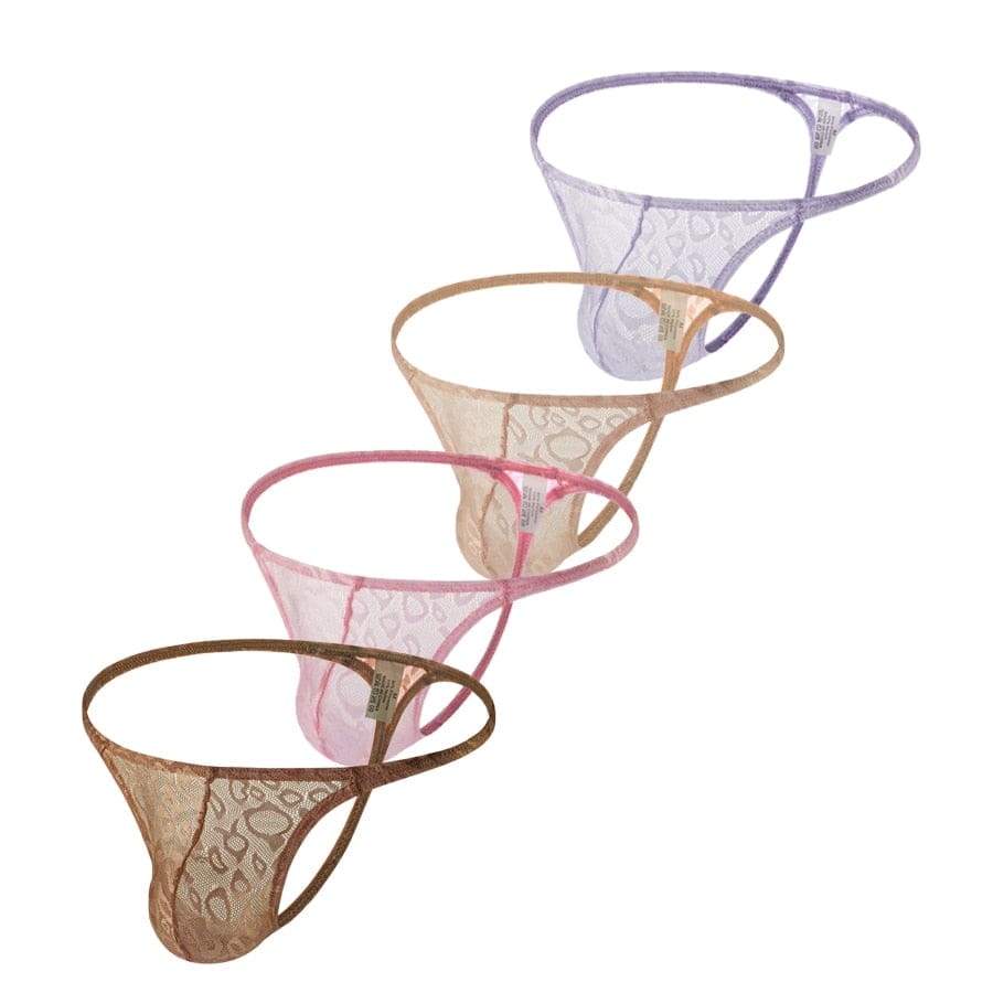 4 Pack Bold Leopard Lace G-String | dmunderwear variant image