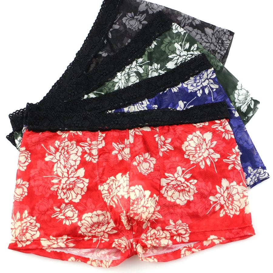 4 Pack Lace Flower Trunks | dmunderwear variant image