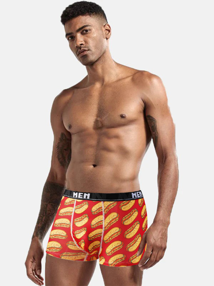 4 Pack Men's Bold Prints Mid-Rise Seamless Comfort Trunks | dmunderwear detail image 1