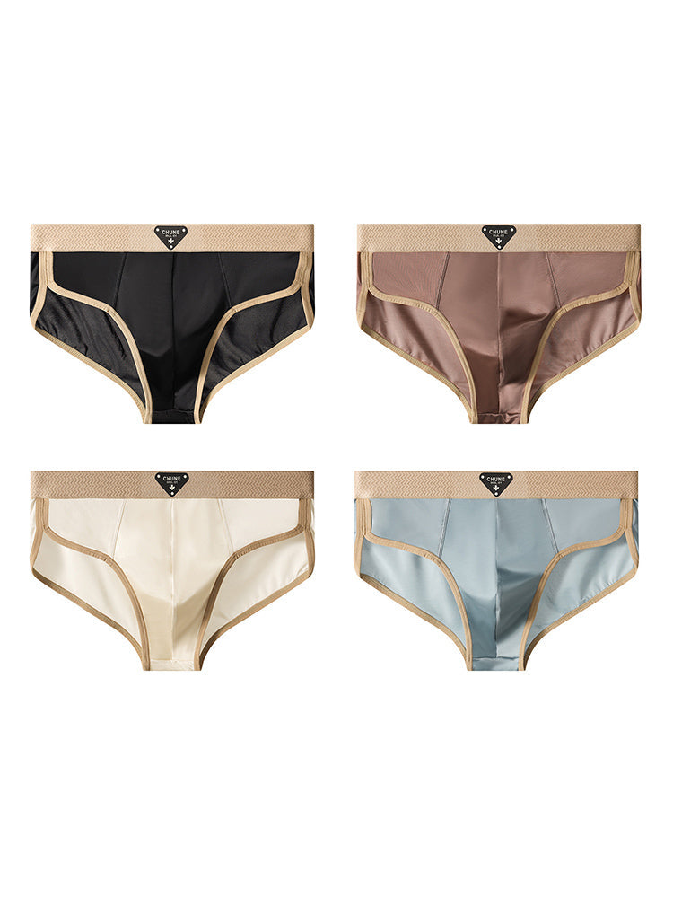 4 Pack Men's Breathable Thin & Soft-Touch Mid-Rise Briefs | dmunderwear variant image