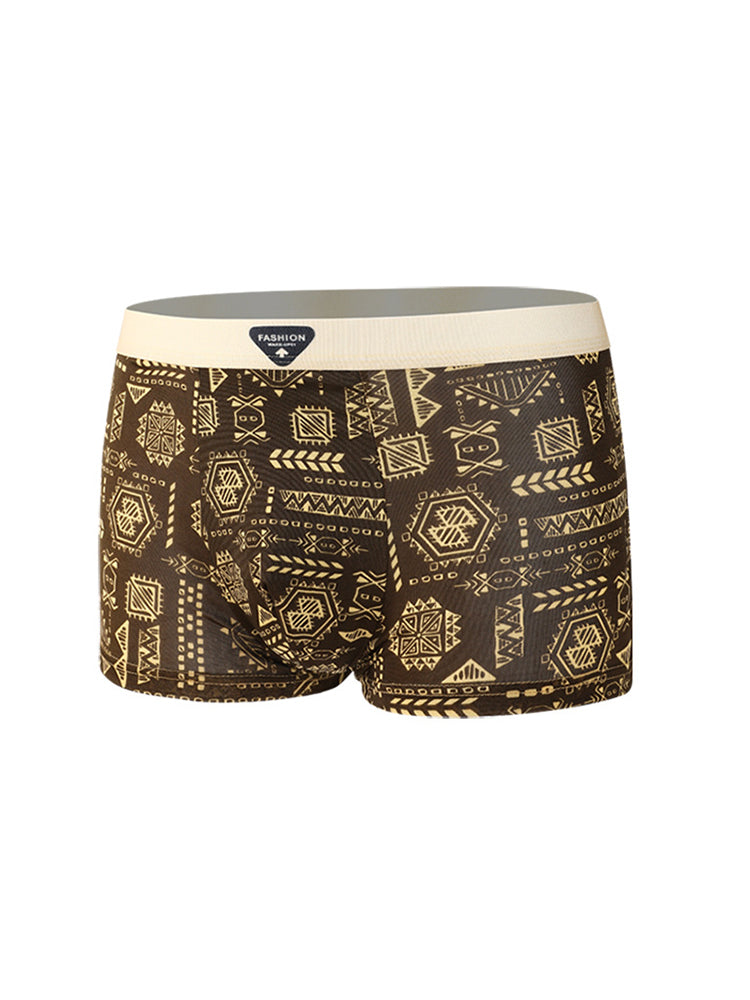 4 Pack Men's Ice Silk Antibacterial Breathable Seamless Comfort Trunks | dmunderwear detail image 1