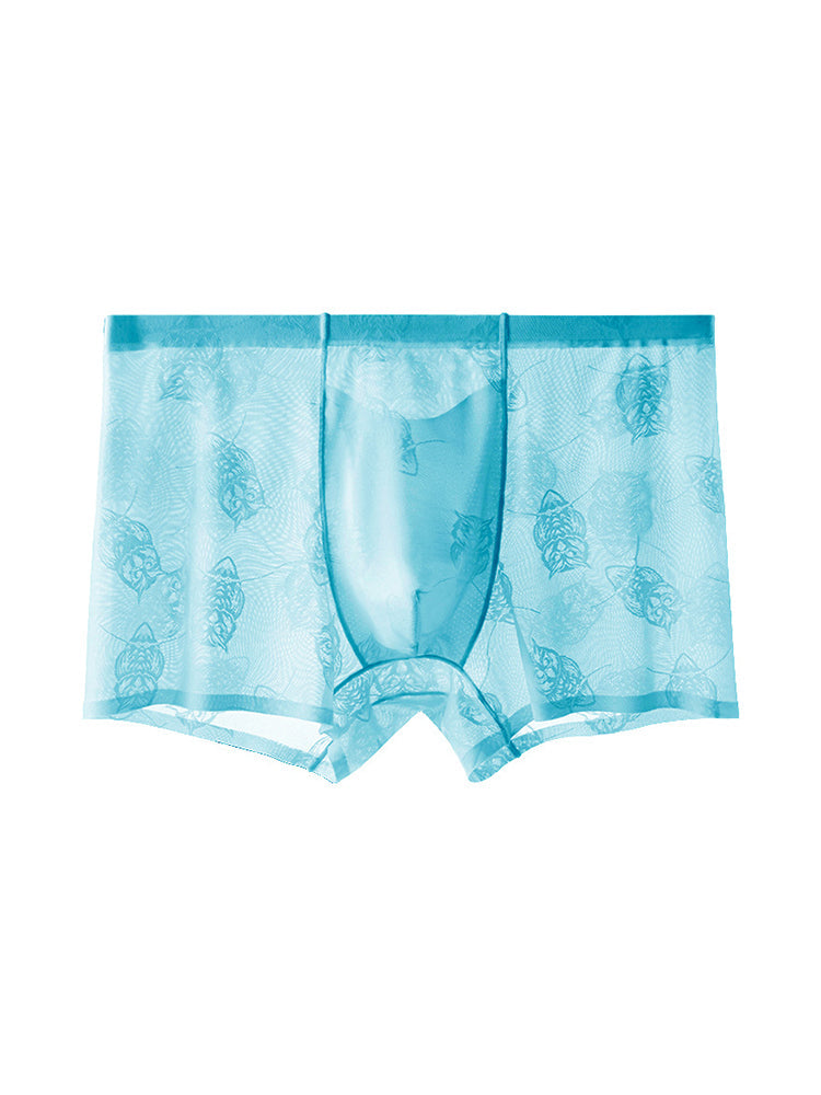 4 Pack Men's Ice Silk Antibacterial Mid-Rise Seamless Comfort Trunks | dmunderwear detail image 1